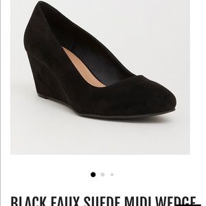 Torrid black faux suede midi wedge 12